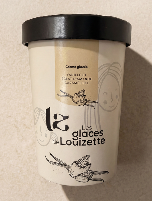 Crème glacée vanille et éclat d'amandes caramélisée