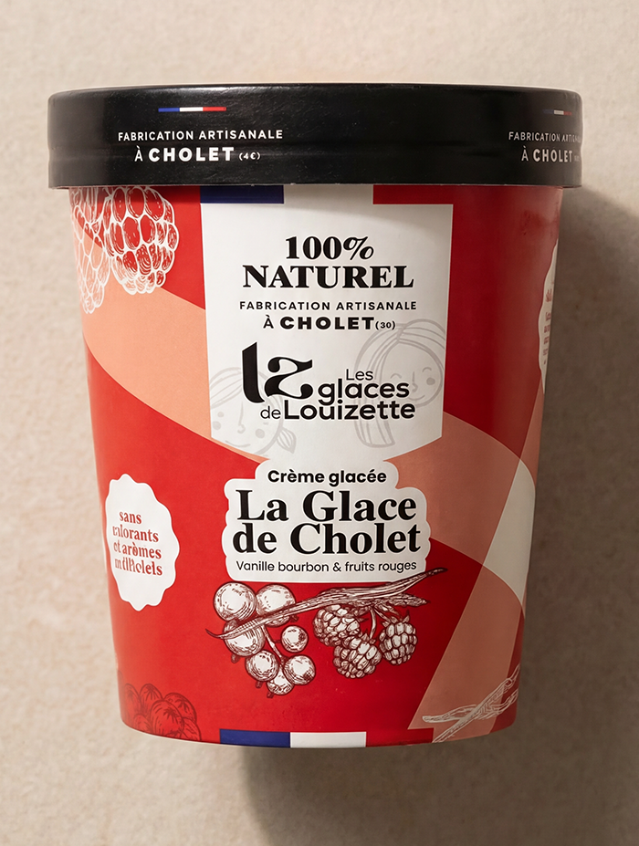 La glace de Cholet. Vanille bourbon & fruits rouge
