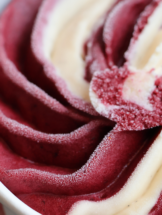 La glace de Cholet. Vanille bourbon & fruits rouge