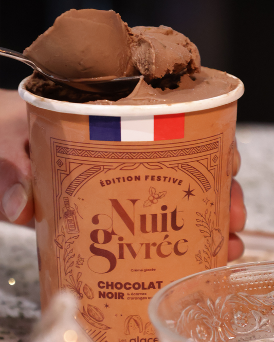 Edition festive : Nuit givrée, chocolat noir & écorces d'oranges confites. Cointreau